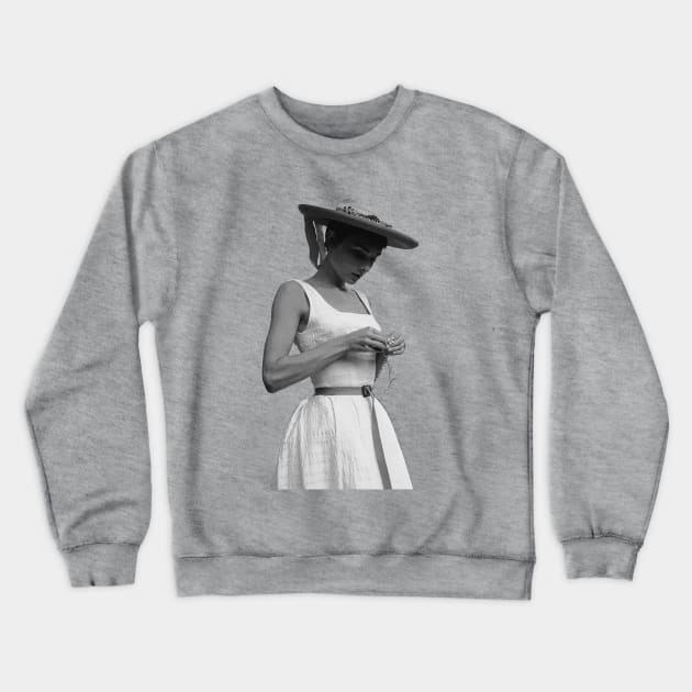 Audrey Hepburn Crewneck Sweatshirt by 3ric-